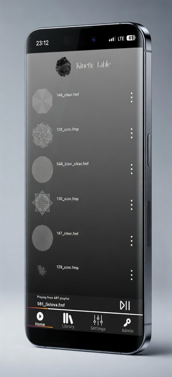 Приложение Kinetic Table для управления кинетическим столом FMONE